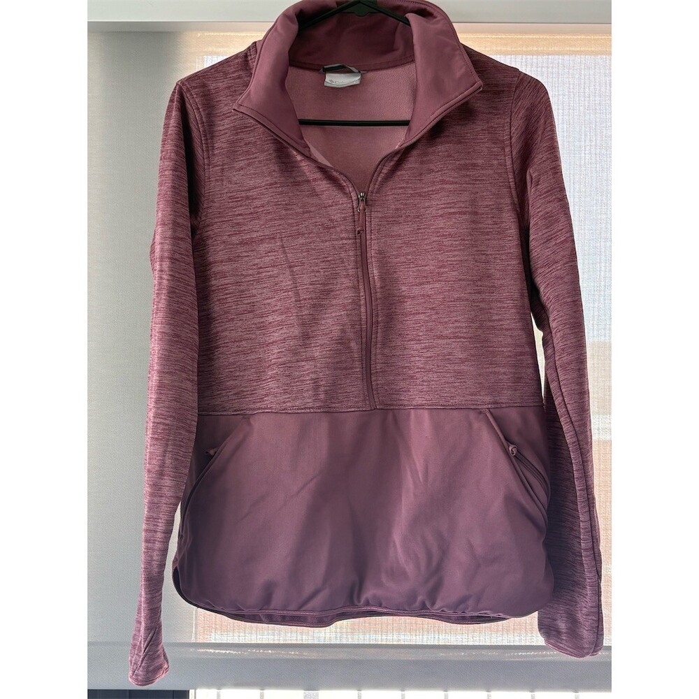 Columbia Jacket Womens Size S Purple 1/4 Zip Fleece Logo Outdoor Casual